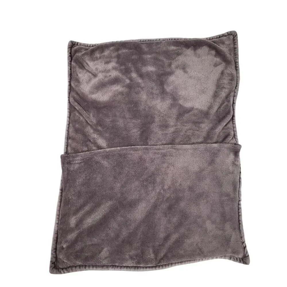 POTTERY BARN TEEN Ruched Velvet Sham Set Standard Purple Gray 26x20